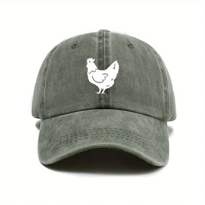 White Hen Print Casual Baseball Cap