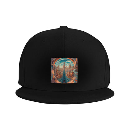 Fantasy Future City Scenic Snapback Cap