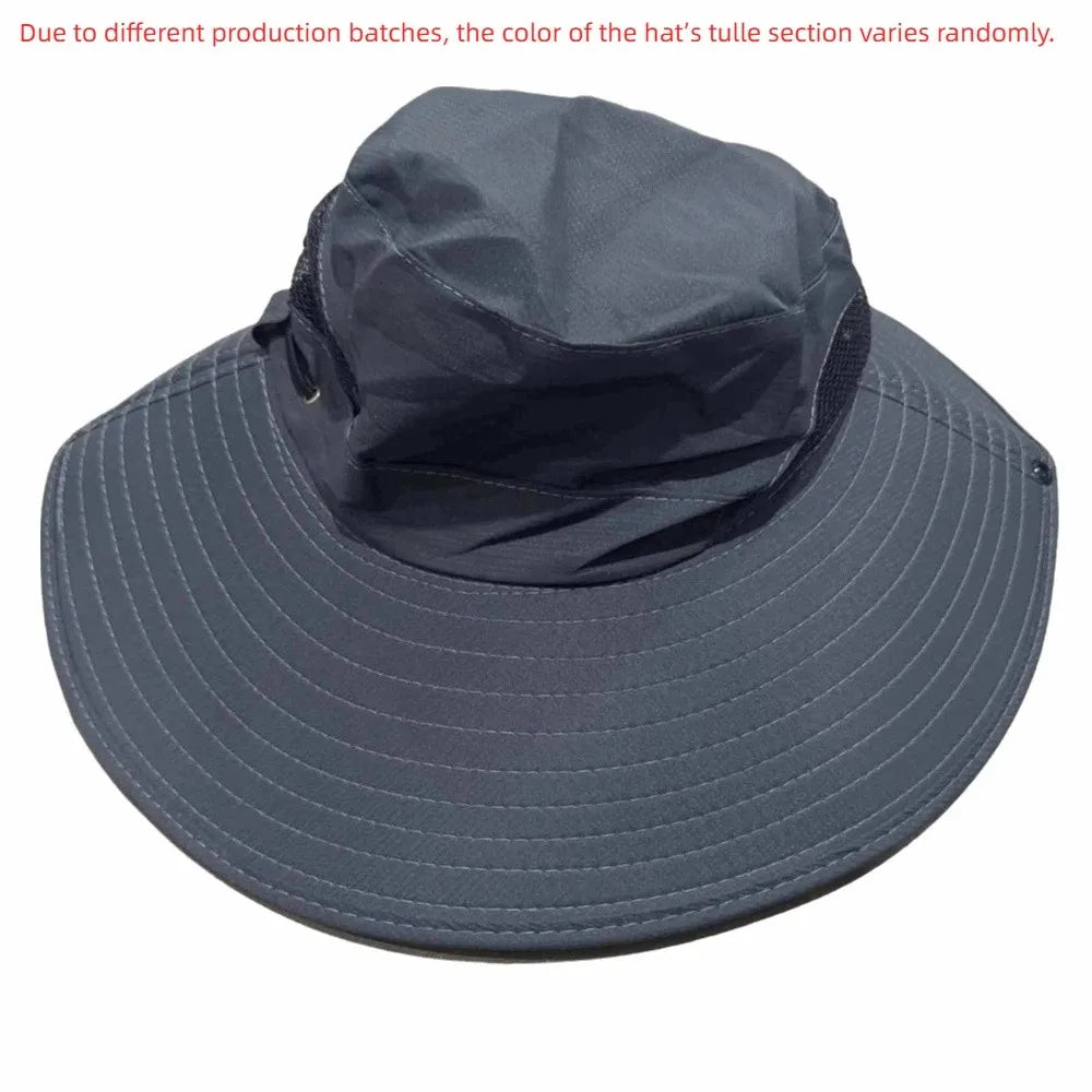 Foldable Large Brim Breathable Polyester Fishing Bucket Hat