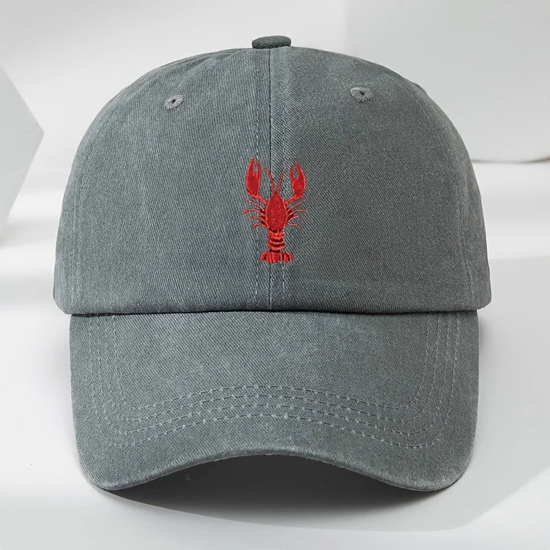 Lobster Embroidered Adjustable Baseball Cap