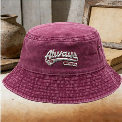 Always 73 Embroidered Washed Bucket Hat