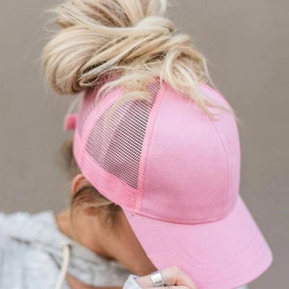 Women's Ponytail Mesh Snapback Baseball Cap