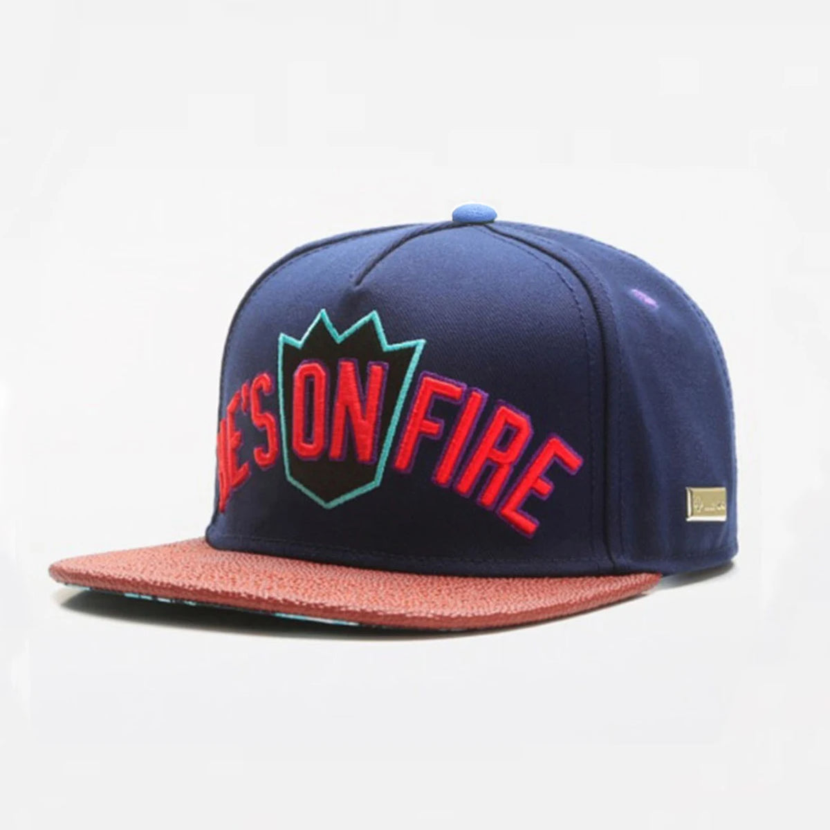 Luxury Embroidered Cotton Flat Brim Snapback Cap