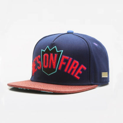 Luxury Embroidered Cotton Flat Brim Snapback Cap
