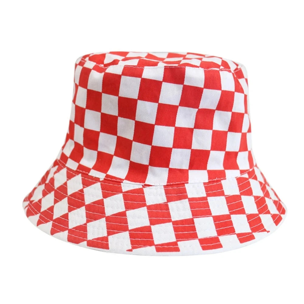 Black And White Checkered Chessboard Checkered Bucket Hat