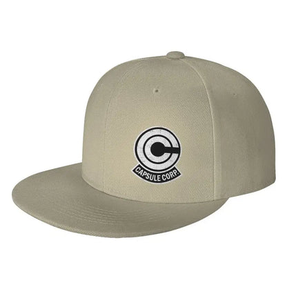 Flat Brim Hats Capsule Corp Print Baseball Cap