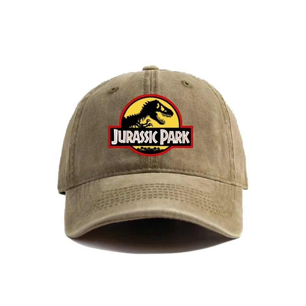 Jurassic Park Baseball Cap Distressed Hats Cap Dinosaur Men Retro Outdoor Summer Adjustable Hat Casual Versatile Sun Protection