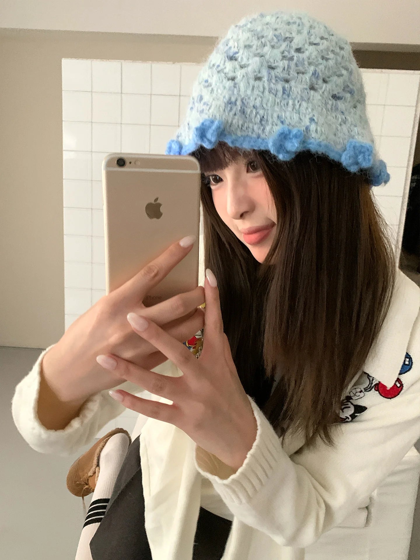 Women Wool Openwork Knitted Fisherman Bucket Hat