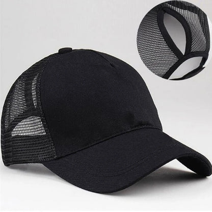 Women's Ponytail Mesh Snapback Baseball Cap