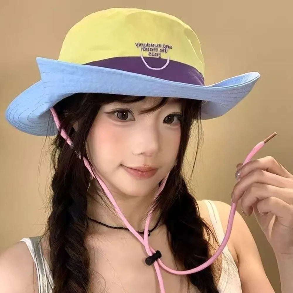 Retro Dopamine Color Lightweight Quick-Dry Bucket Hat