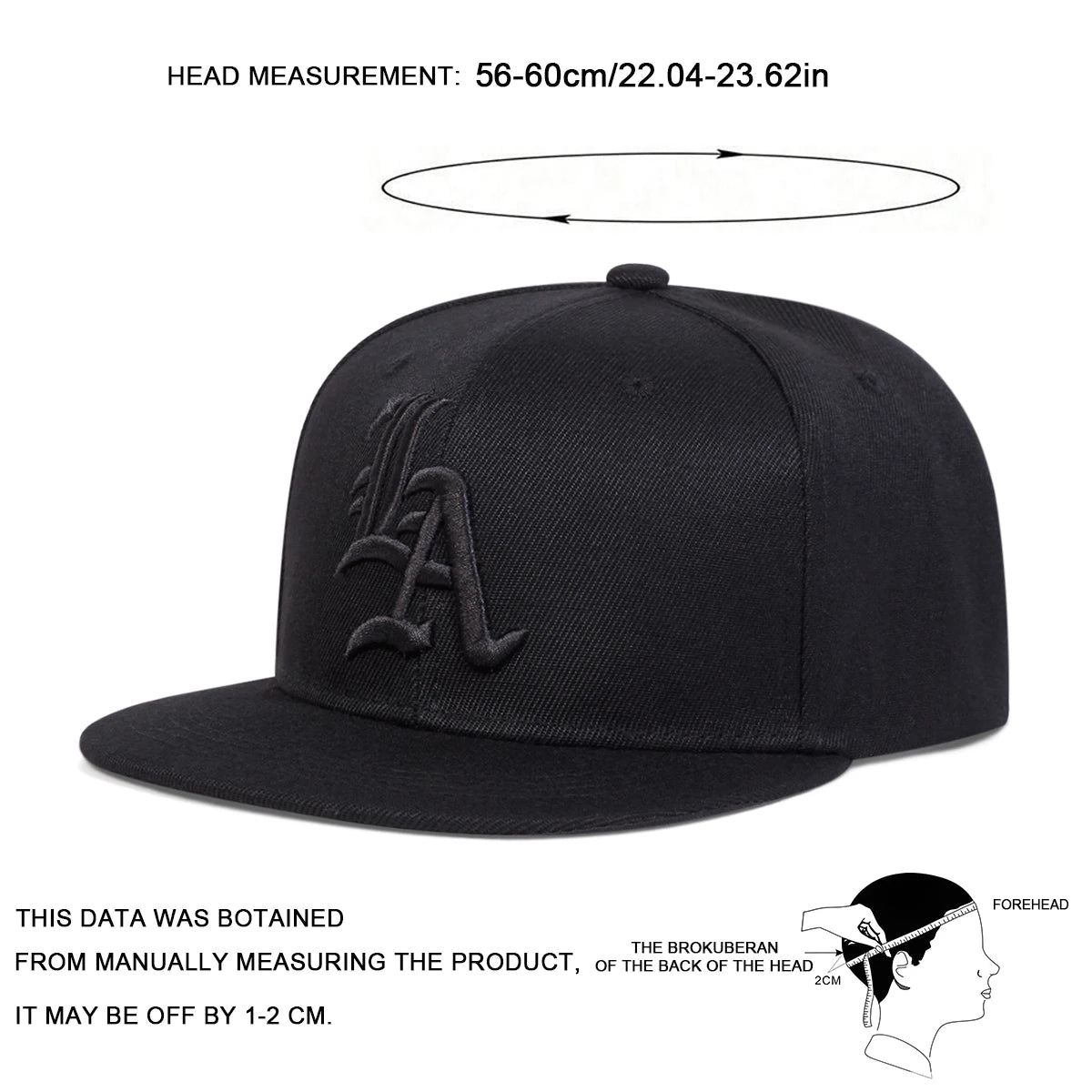 Gothic Letter Embroidered Hip Hop Snapback Cap