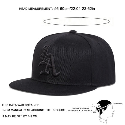 Gothic Letter Embroidered Hip Hop Snapback Cap