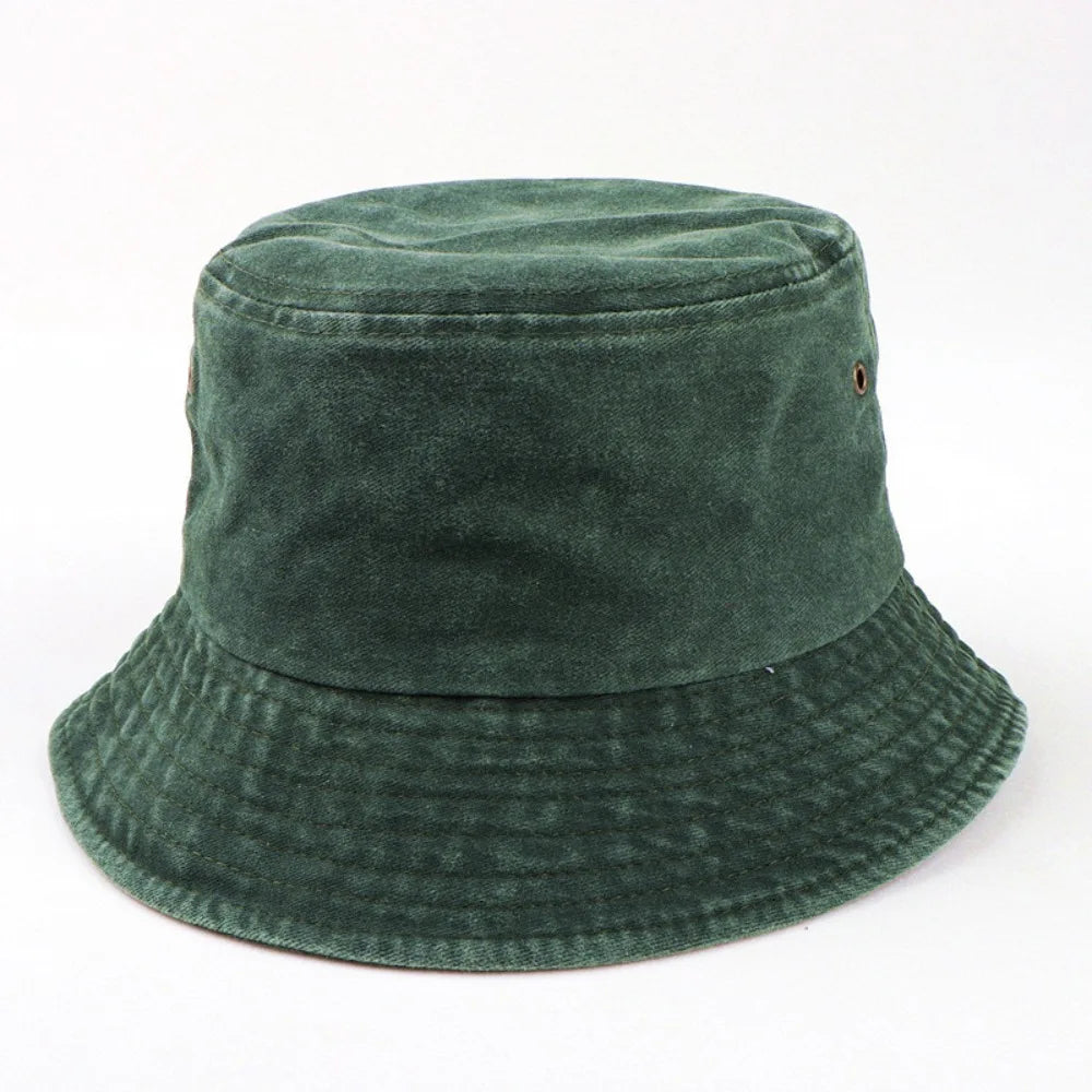 Fashion Summer Bucket Hat Hip Hop Washed Denim
