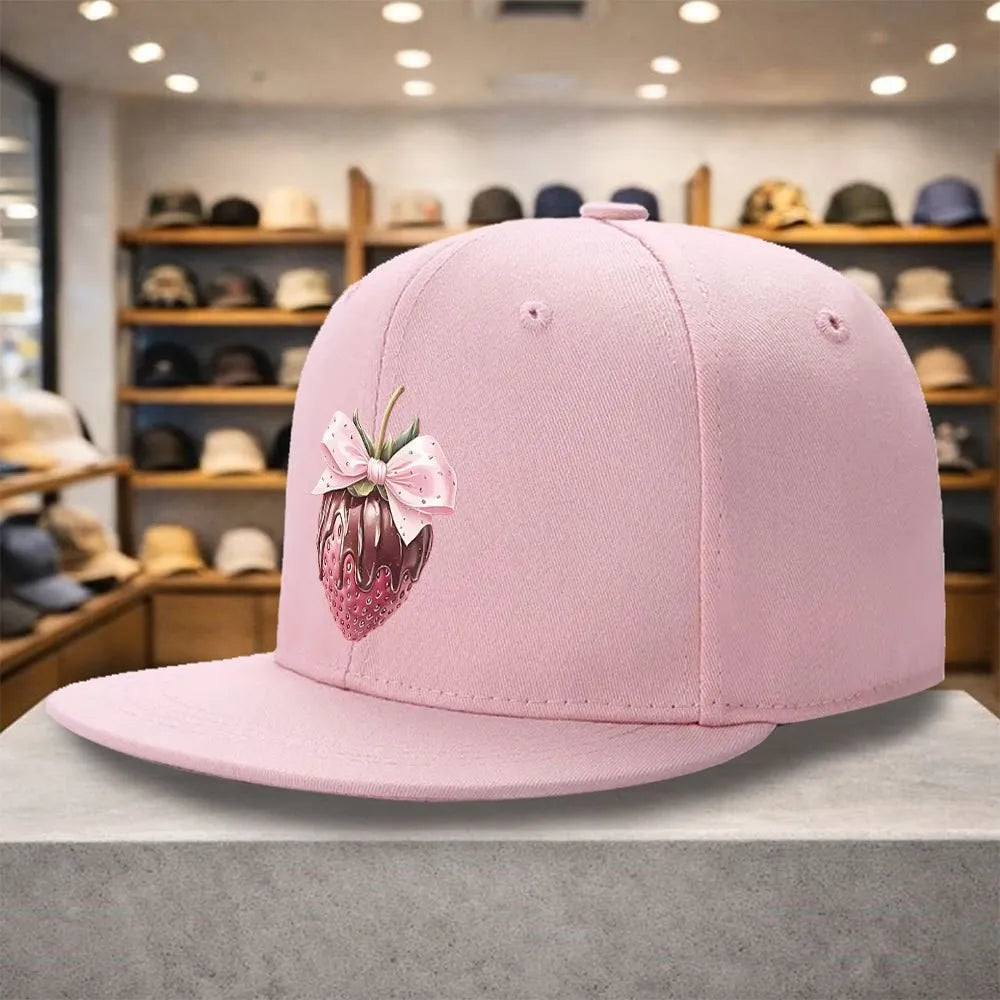 Chocolate Strawberry Bow Snapback Cap