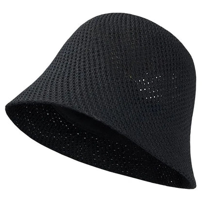 Women Bucket Hat Summer Hollow Out Thin Breathable Sun Hat