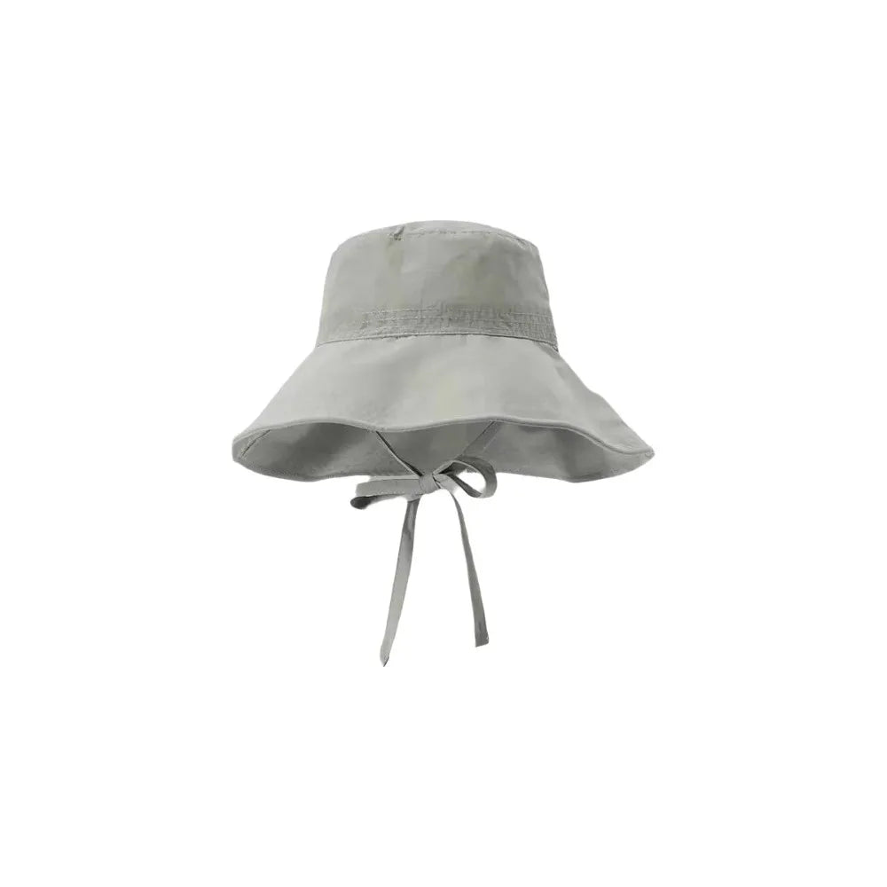 Foldable Wide Brim Breathable Bucket Hat With Strap