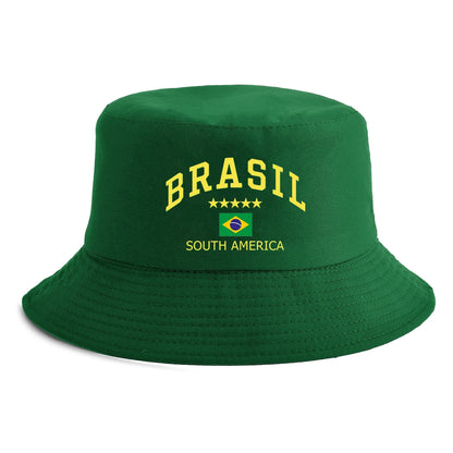 Unisex Brasil South America Flag Print Bucket Hat