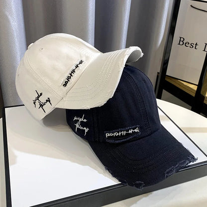 New Celebrity Fashion Embroidery Hole Sunscreen Baseball Cap Women