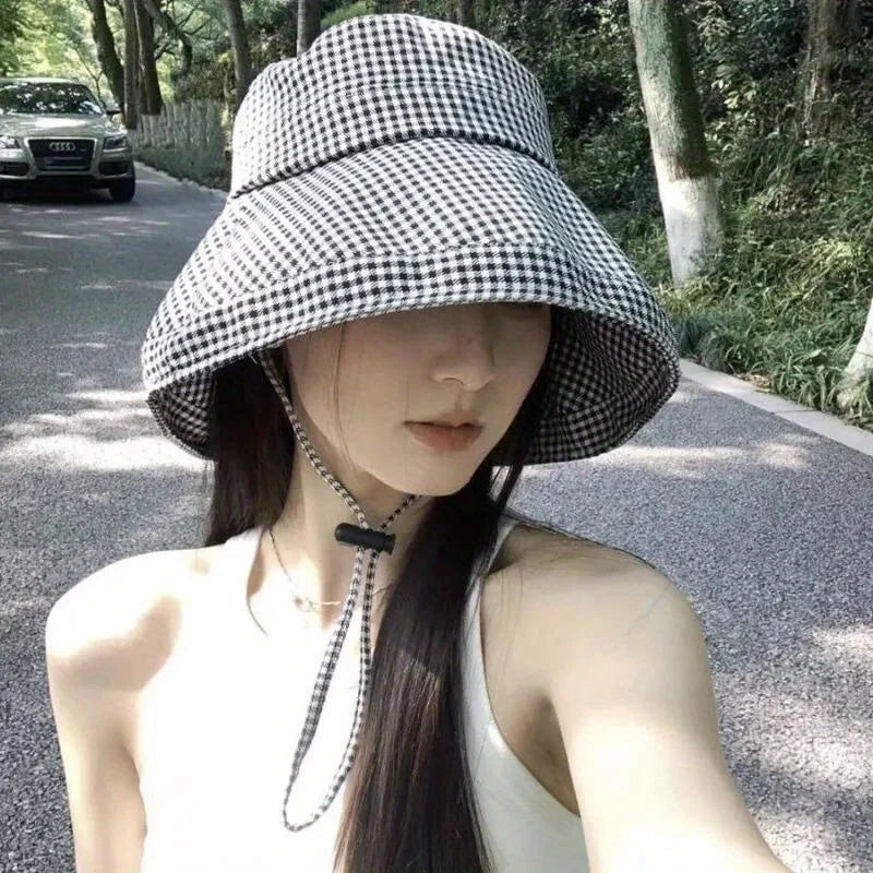 Ladies Thousand Bird Grid Fisherman's Hat