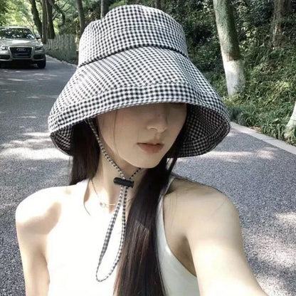 Ladies Thousand Bird Grid Fisherman's Hat