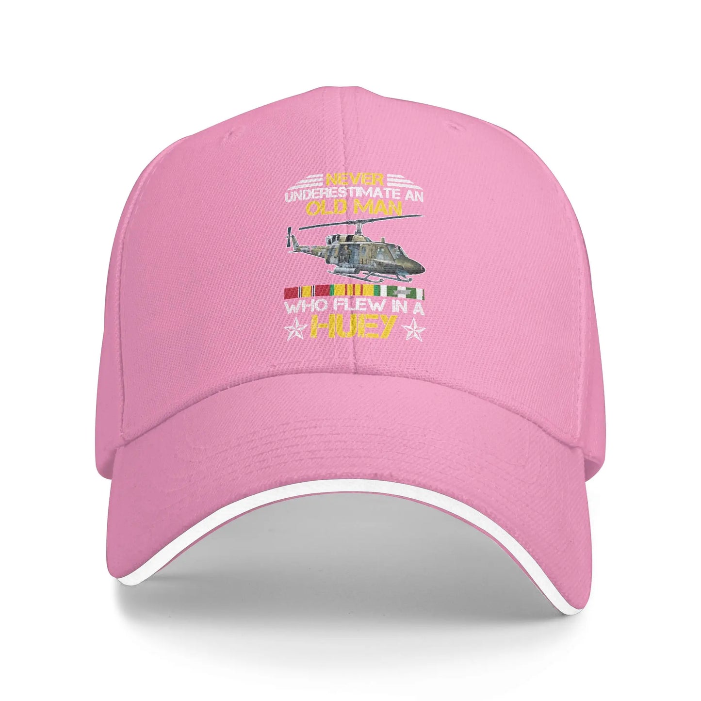 Vietnam Veteran Huey Helicopter Fishing Snapback Baseball Cap