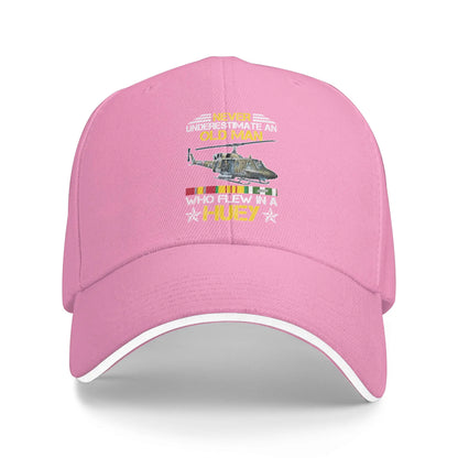 Vietnam Veteran Huey Helicopter Fishing Snapback Baseball Cap
