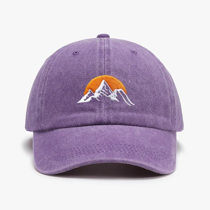 1pc Unisex Embroidered Sunset Baseball Hat Solid Color Adjustable Outdoor Casual Sport Soft Trucker Hat Suitable For Daily Wear