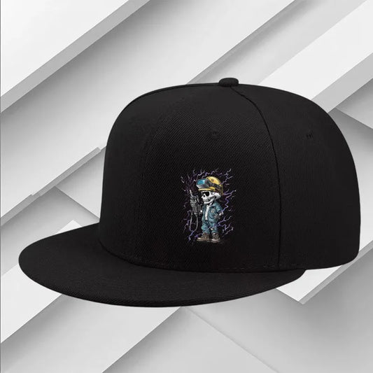 Electrician Skull Graphic Adjustable Snapback Cap