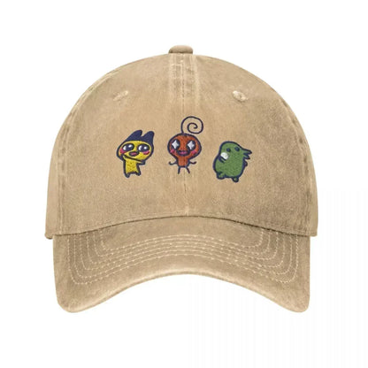 Vintage Tamagotchi Memetchi Mametchi Kuchipatchi Denim Baseball Cap