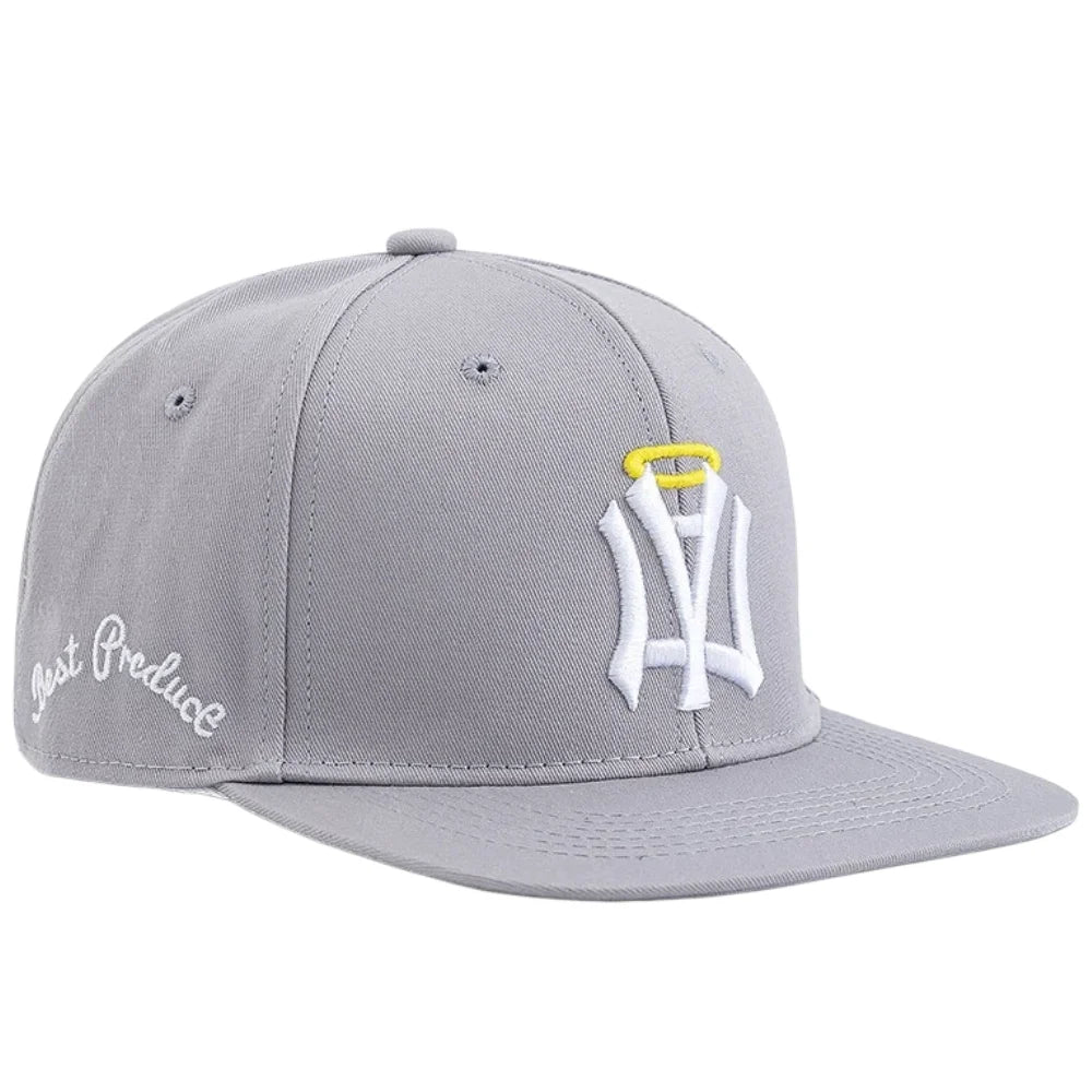 NA Letter Wing Embroidered Unisex Flat Brim Snapback Cap