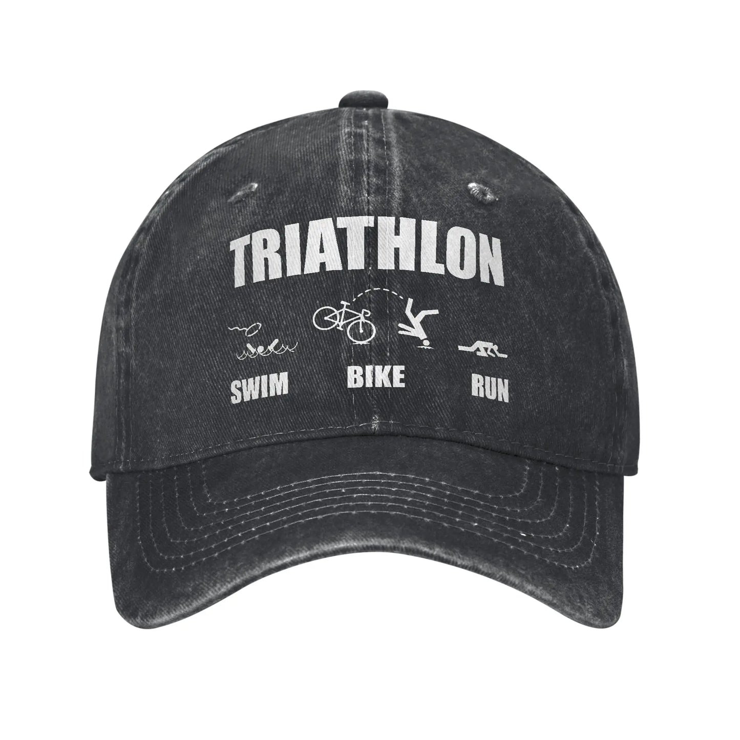 Triathlon Running Swimming Bicycling Vintage Adjustable Baseball Cap