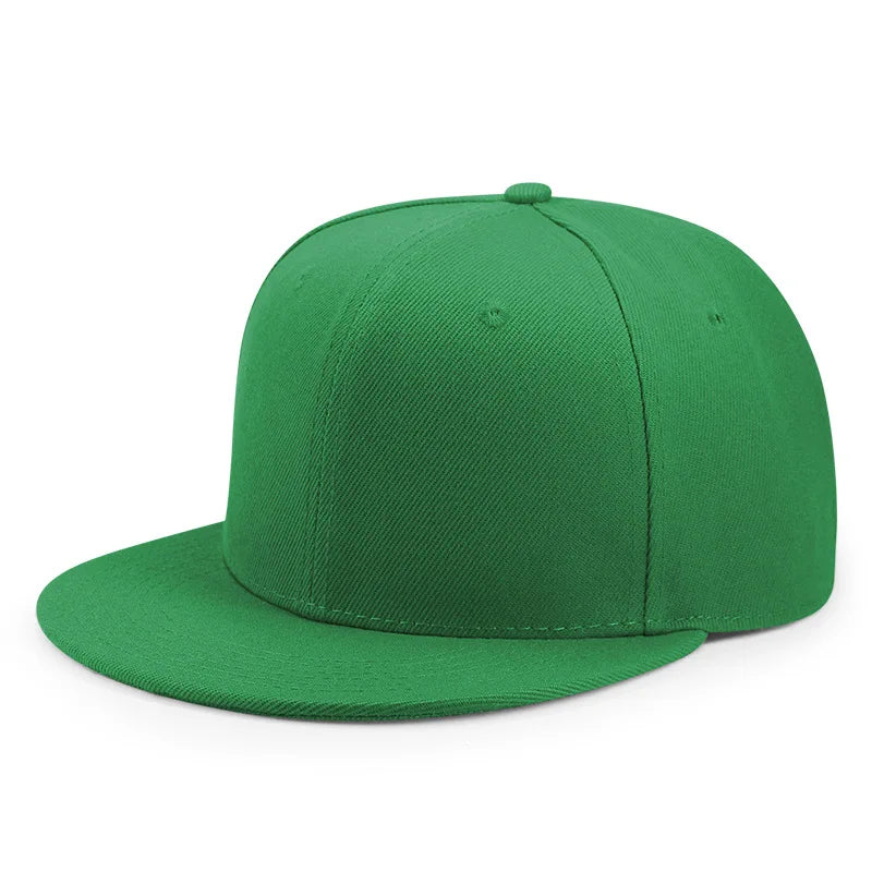Wholesale 40 Colors Adjustable Flat Peak Snapback Caps Lady Fashion Polyester Plain Baseball Hat Men Hiphop Blank Sport Cap Adijustable 55-60cm