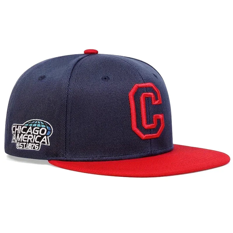 Unisex C Letter Embroidered Snapback Cap