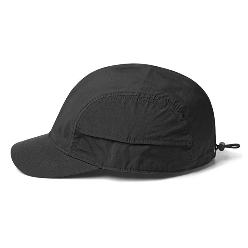 Short Brimmed Solid Color Baseball Cap Lightweight Quick Dry Polyester Adjustable Buckle Closure Sun Protection Breathable Brim