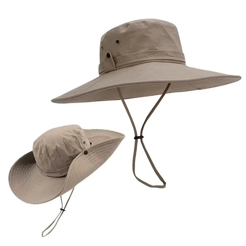 12cm Wide Brim Waterproof UV Protection Bucket Hat