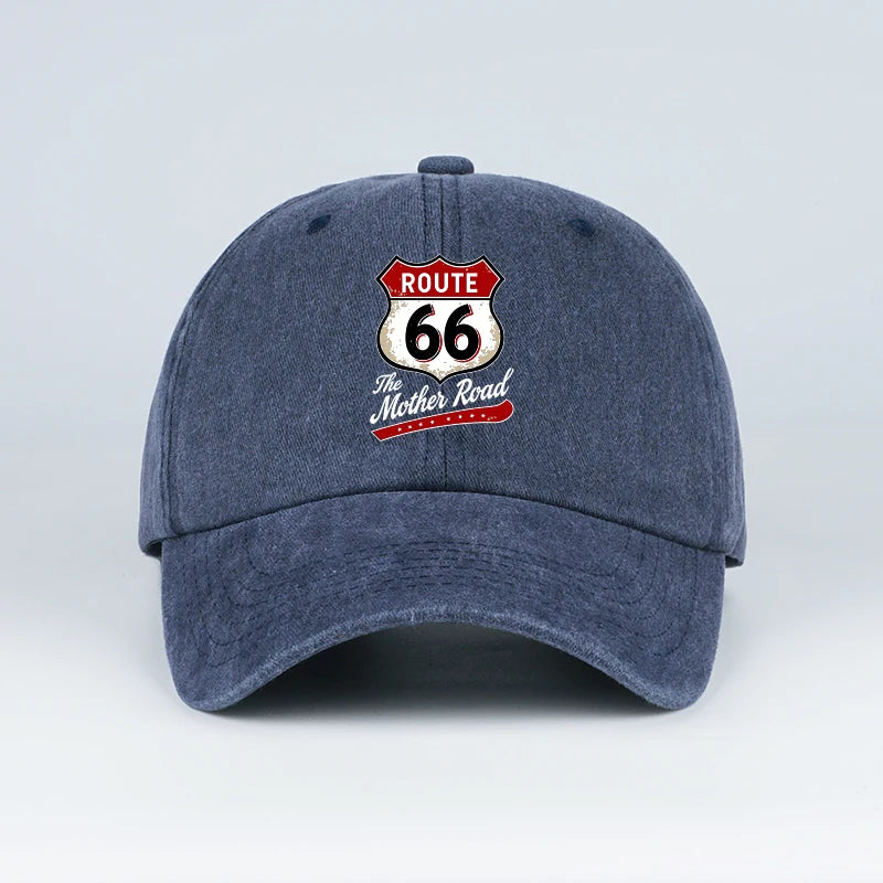 Vintage Route 66 Washed Baseball Cap