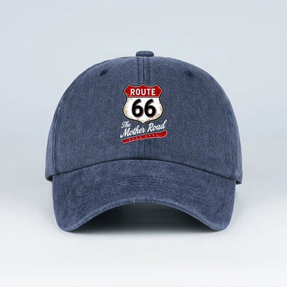 Vintage Route 66 Washed Baseball Cap