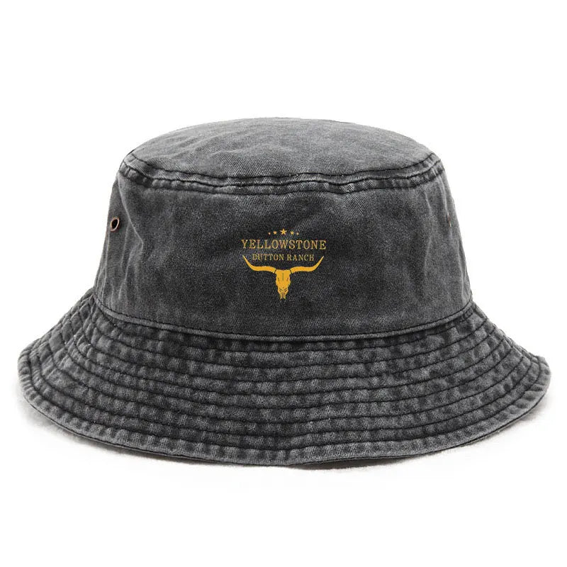 Vintage Yellowstone Bull Skull Bucket Hat