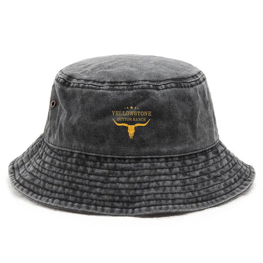 Vintage Yellowstone Bull Skull Bucket Hat