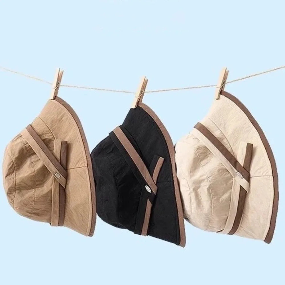 Foldable Lightweight Wide Brim Face Covering Bucket Hat