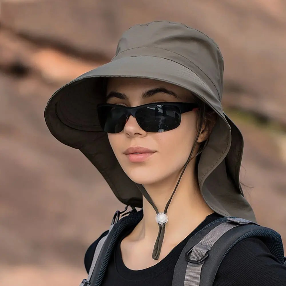 Wide Brim UV Protection Bonnet Bucket Hat
