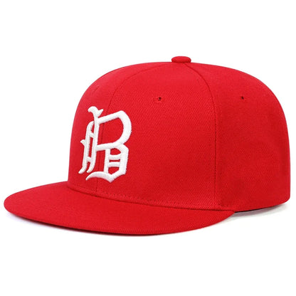 Unisex B Letter Embroidered Snapback Cap
