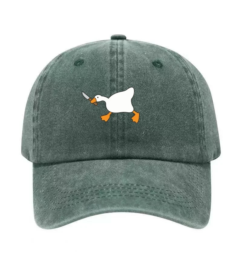 Goose Knife Graphic Washed Cotton Baseball Cap