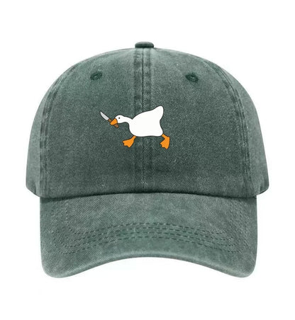 Goose Knife Graphic Washed Cotton Baseball Cap
