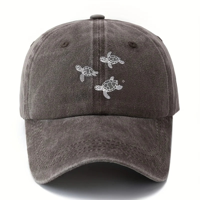 Turtle Print Travel Baseball Cap