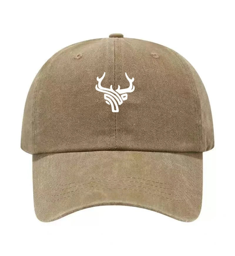 Deer Antlers Washed Cotton Baseball Cap