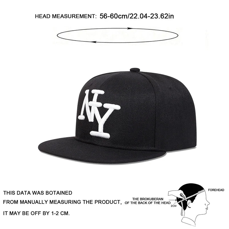Unisex Letter Embroidered Hip Hop Snapback Cap