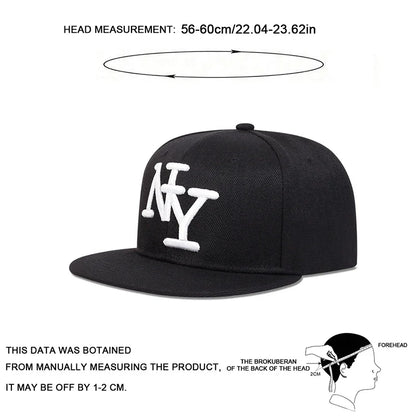 Unisex Letter Embroidered Hip Hop Snapback Cap