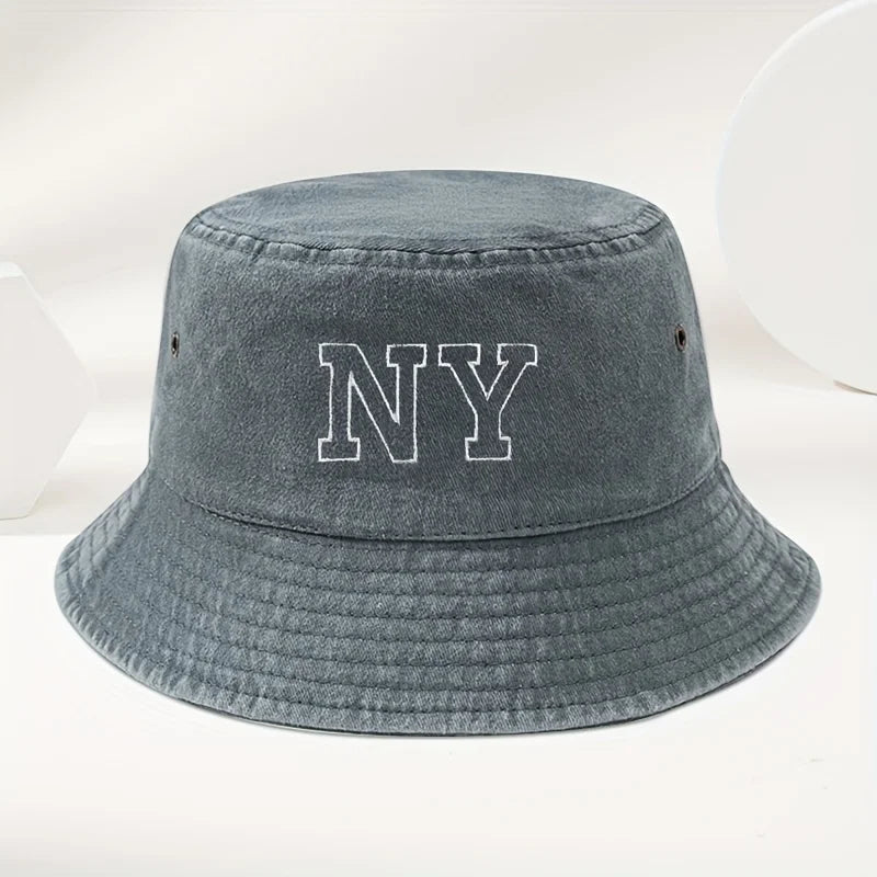 Vintage Washed NY Embroidered Bucket Hat