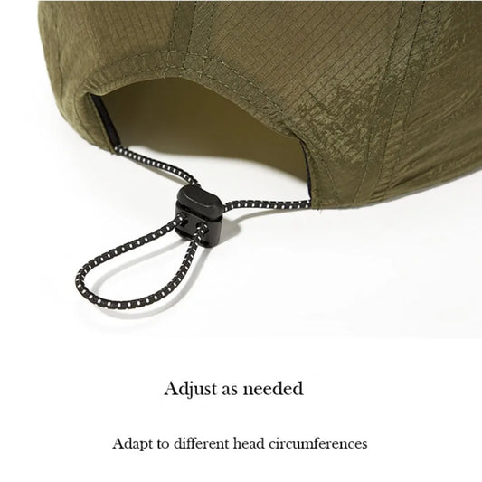 Japanese Style Flat Brimmed Baseball Cap Soft Top Adjustable